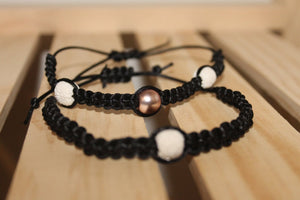 Hand woven nylon lava bead bracelet - DeFuze Australia