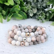 Pink Jasper Natural stone beaded lava bracelet - DeFuze Australia